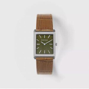 Breda Virgil Mens Watch Moss Green Croc